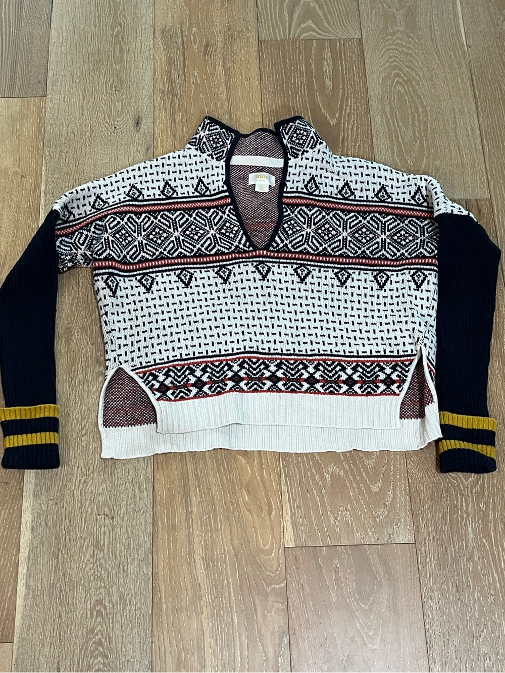 Maeve Anthropologie Fair Isle Mock Neck Sweater Multicolor Knit Pullover Sz S - Picture 5 of 14